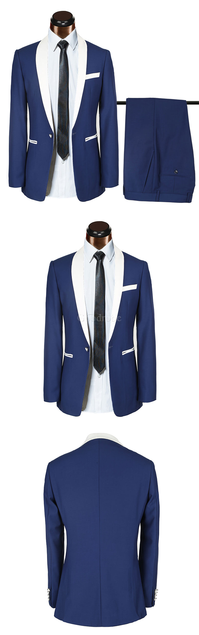 Costumes pour hommes bleu de mariage terno sur mesure