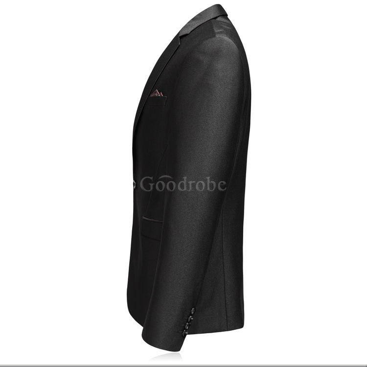 Hommes costumes mâle costumes blazer noir solide