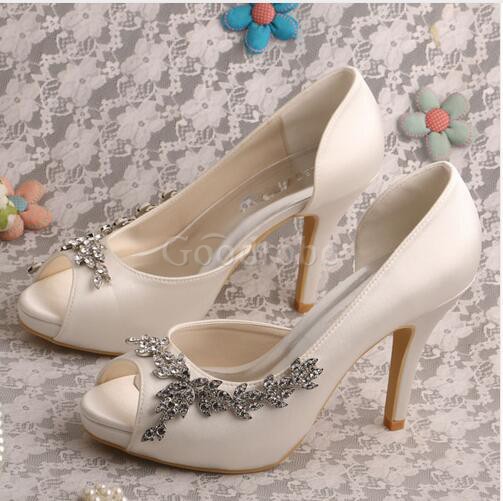 Chaussures de mariage plates-formes talons hauts romantique taille réelle du talon 3.94 pouce (10cm)
