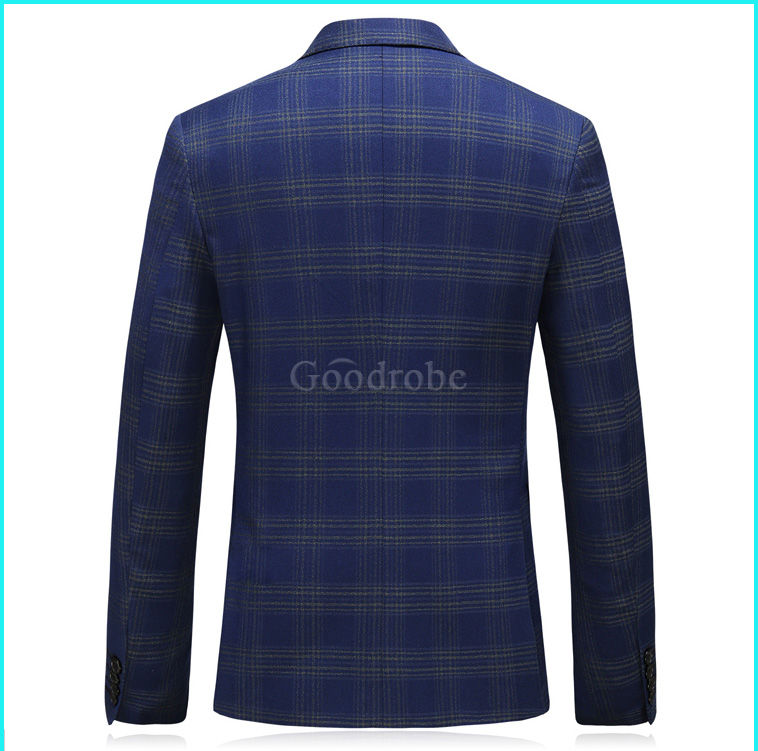 Hommes costume formel double boutonnage plaid grande taille 5xl