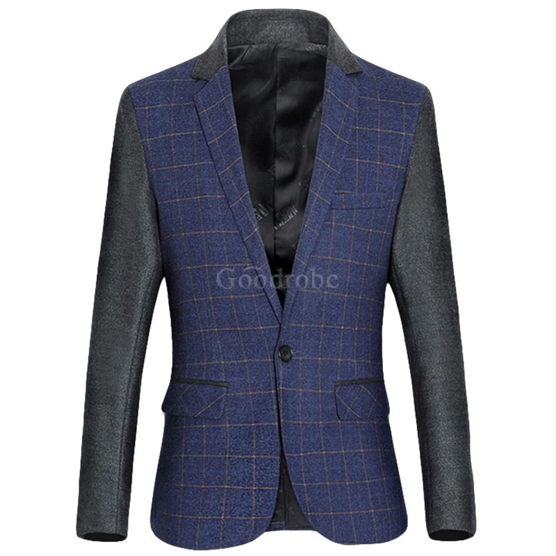 Nouveau style mode décontracté hommes blazer boutonnage