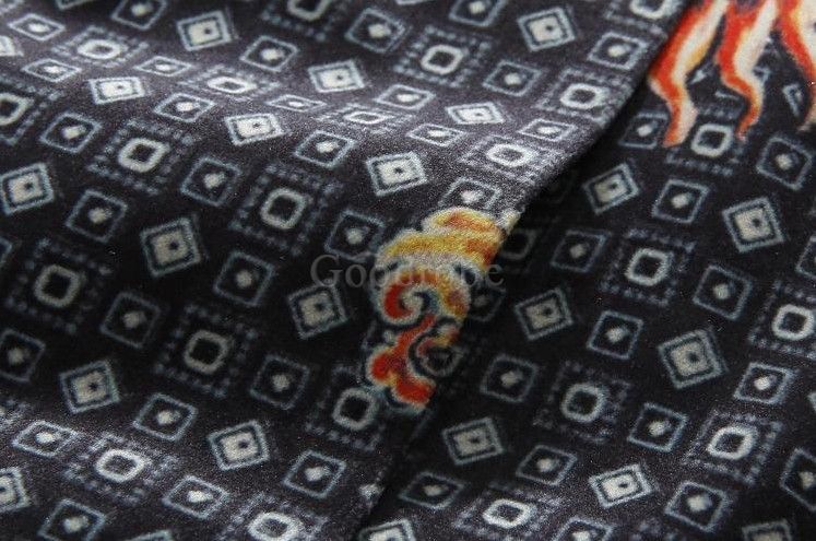 Hommes slim fit imprimé vintage chinois deux boutons