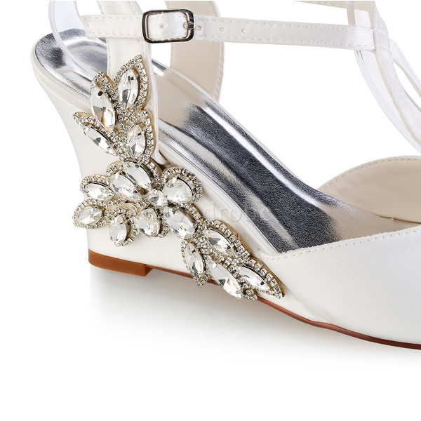 Chaussures de mariage compensées élégant taille réelle du talon 3.15 pouce (8cm) printemps - photo 6