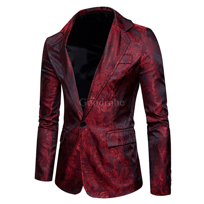 Printemps mode imprimer fleur slim convient blazers veste manteau