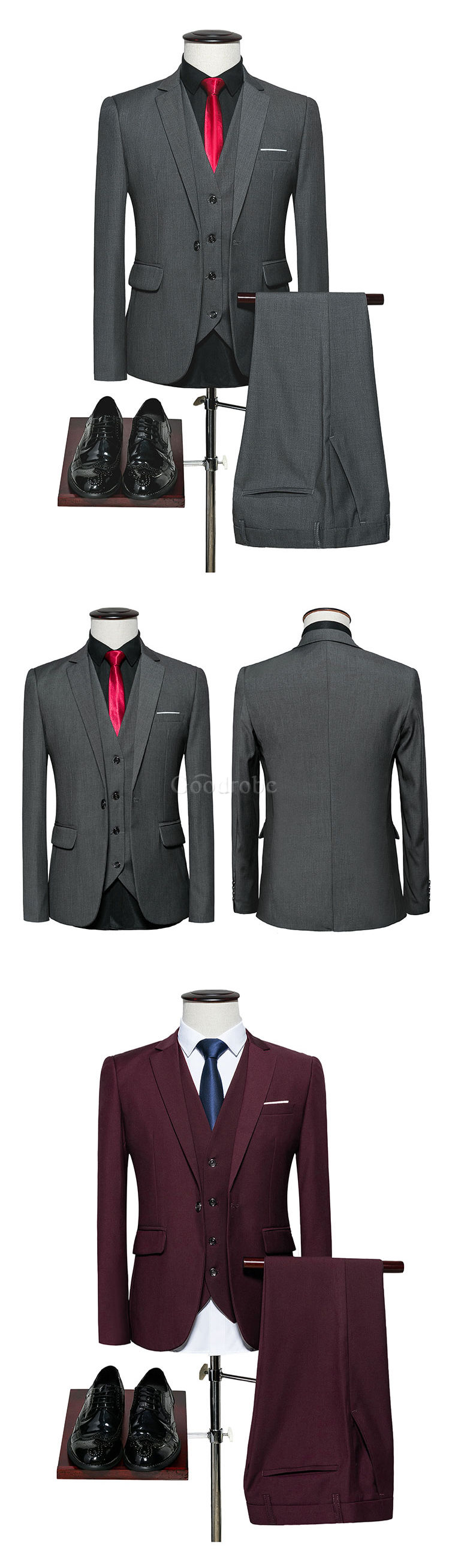 Costume pour hommes formel simple costume de mariage pour hommes boutonnage costumes