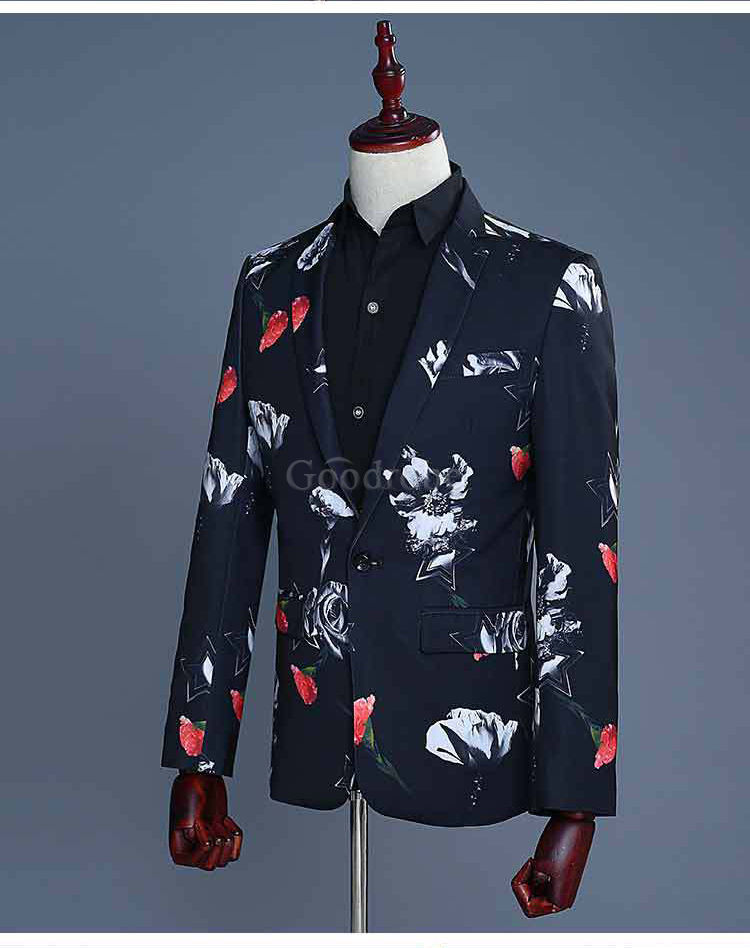 Mariage costume homme noir hommes hommes floral