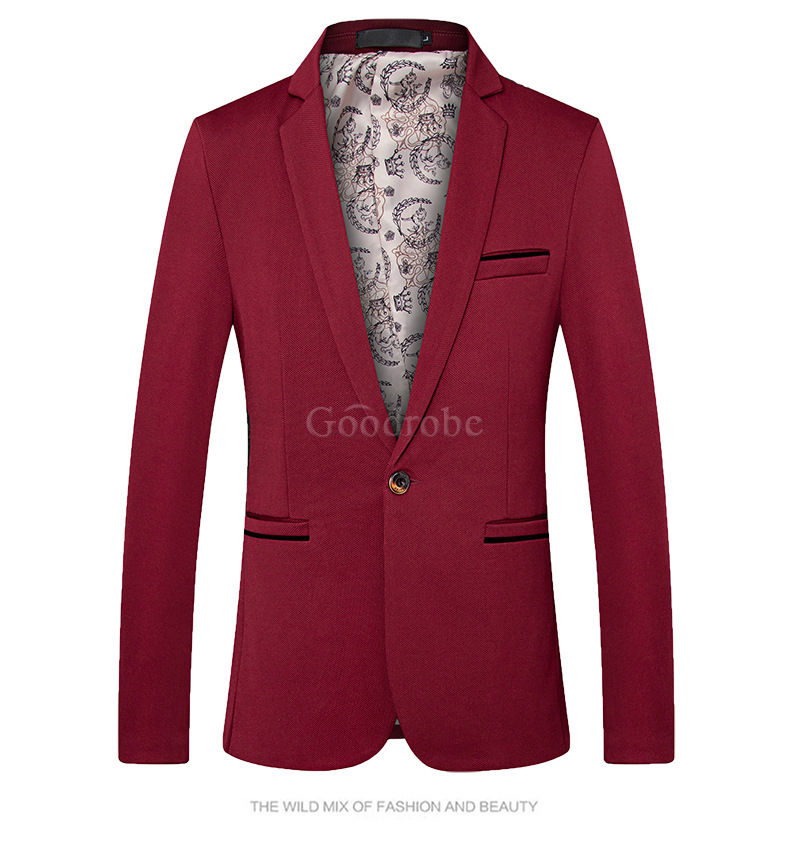 Et automne veste blazer slim fit hommes costume