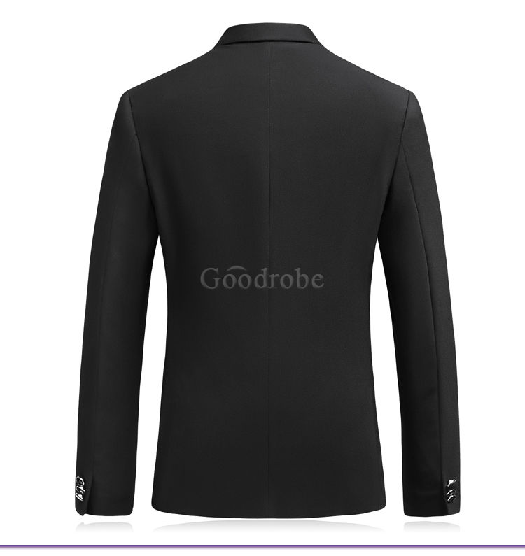 Hommes costumes mâle costumes blazer noir solide