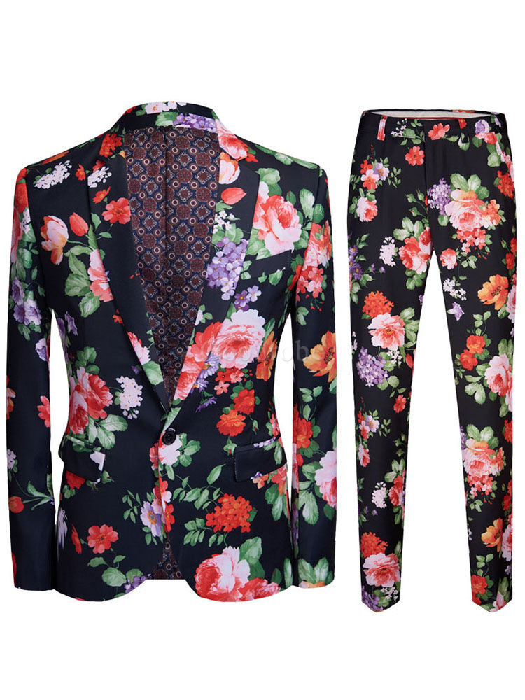 Fleur mariage hommes costumes slim fit 2 pièces