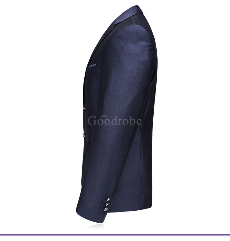 Hommes costumes mâle costumes blazer noir solide