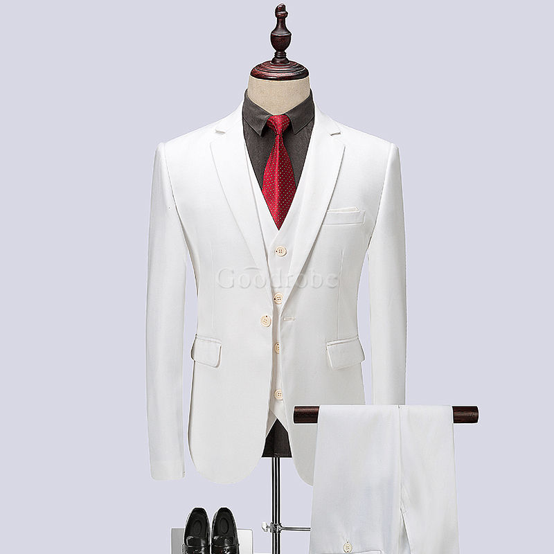 Mariage de bal smoking 3 pièces veste + pantalon + gilet formelle slim fit