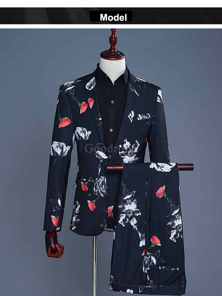 Mariage costume homme noir hommes hommes floral