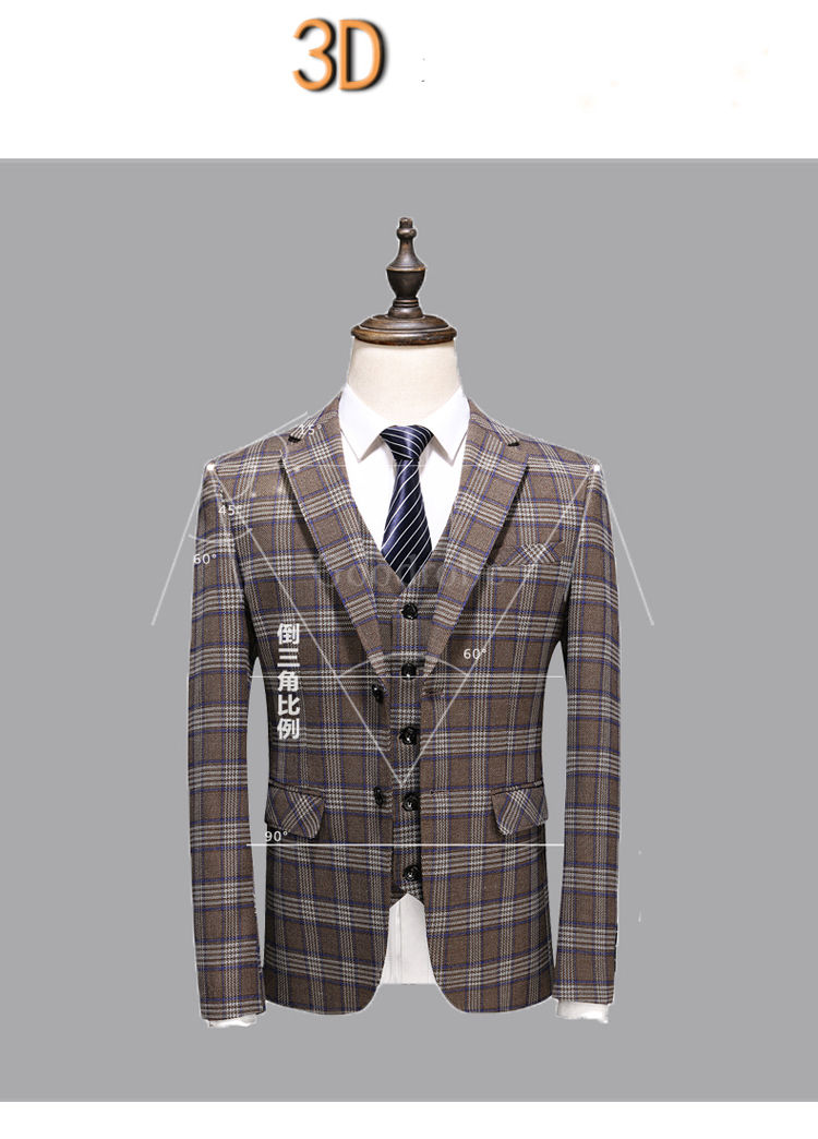 Costume homme 5xl affaires blazers boutonnage imprimé plaid