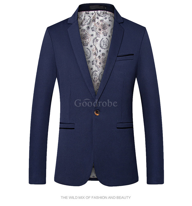 Et automne veste blazer slim fit hommes costume