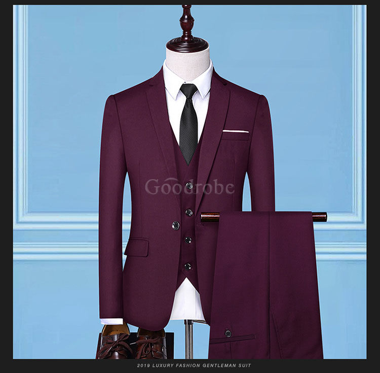 Vin rouge affaires formelle décontracté costume mariage homme