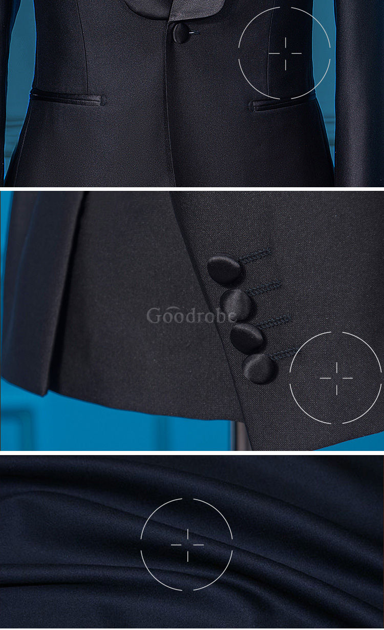 Mode noir groomsman costume avec pantalon hommes costume