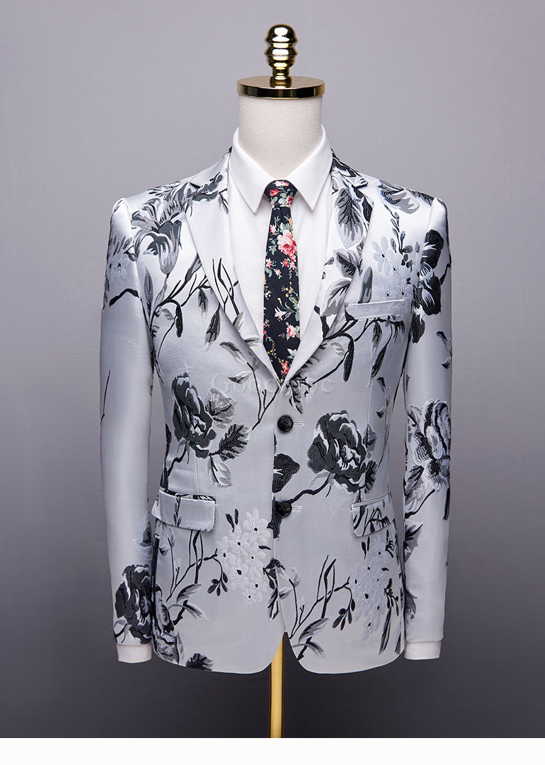 Costume costume mariage homme imprimé floral nouveau 2 pièces