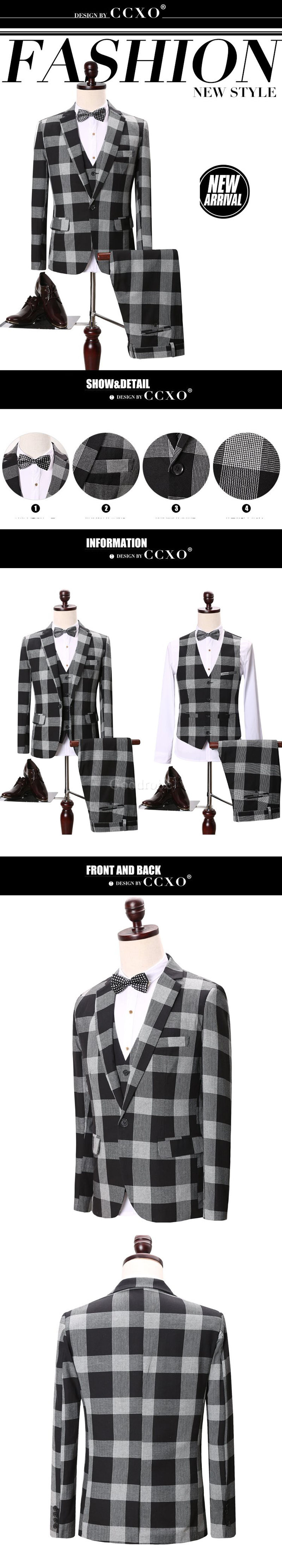 Slim fit costumes plaid costume robe de mariée terno