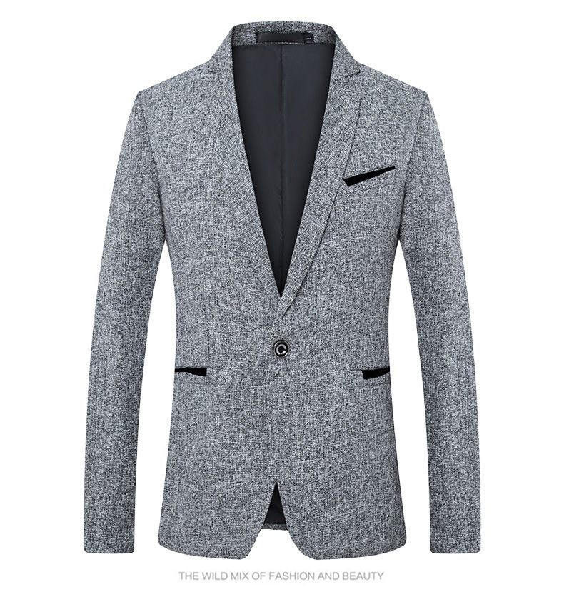 Hommes blazer blazer marque costume décontracté noir