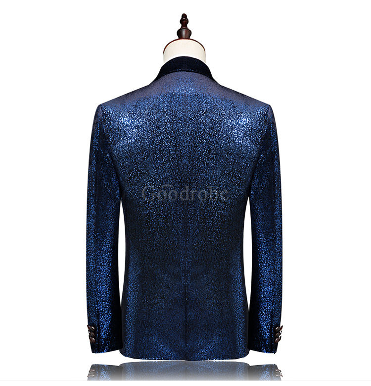 Costumes de mariage hommes grande taille costume blazers pantalon 2 pièce bleu flanelle