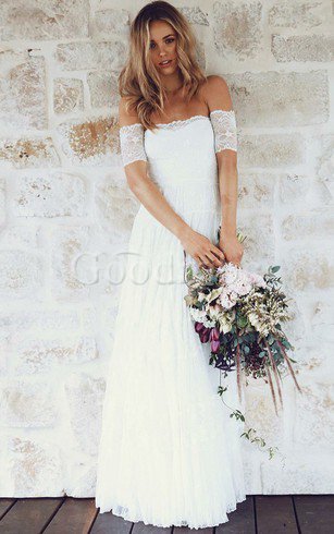 Robe de mariée luxueux facile plissé serieuse d'epaule ajourée