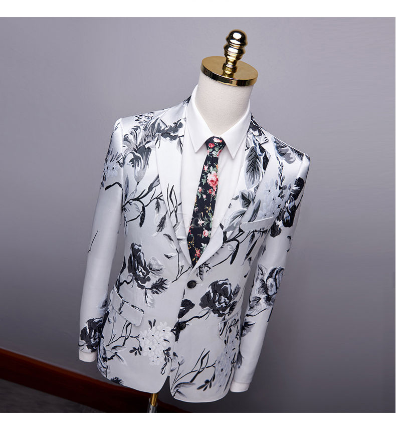 Costume costume mariage homme imprimé floral nouveau 2 pièces