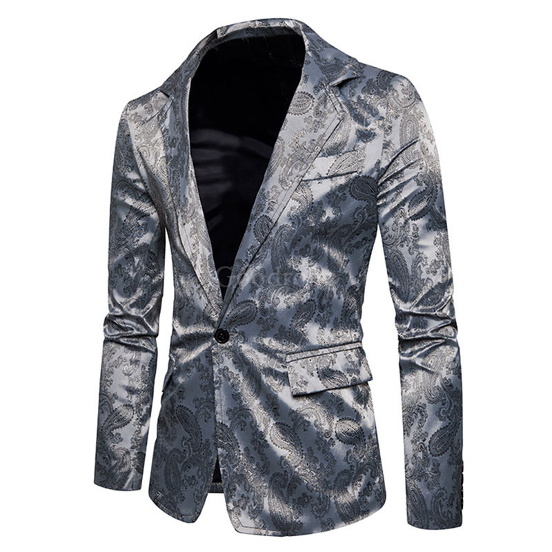 Printemps mode imprimer fleur slim convient blazers veste manteau