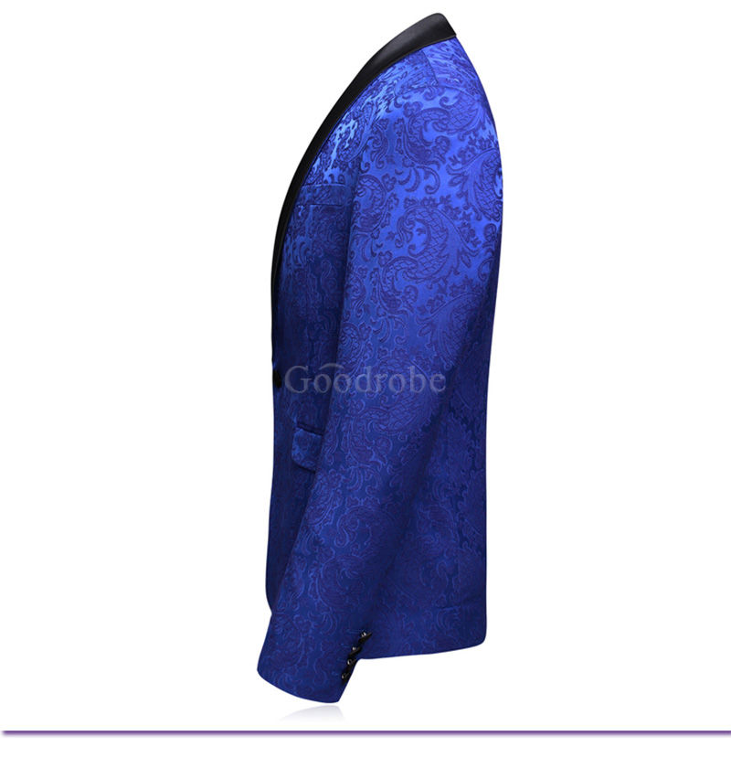 Conceptions hommes costumes 3 pièces bleu royal