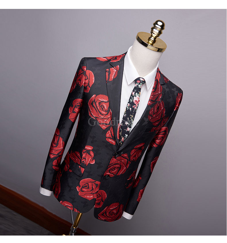 Smoking 2 pièces costume ensemble rose slim fit hommes