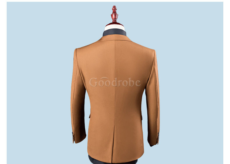 Marron asiatique taille hommes costume slim fit couleur dernier modèle