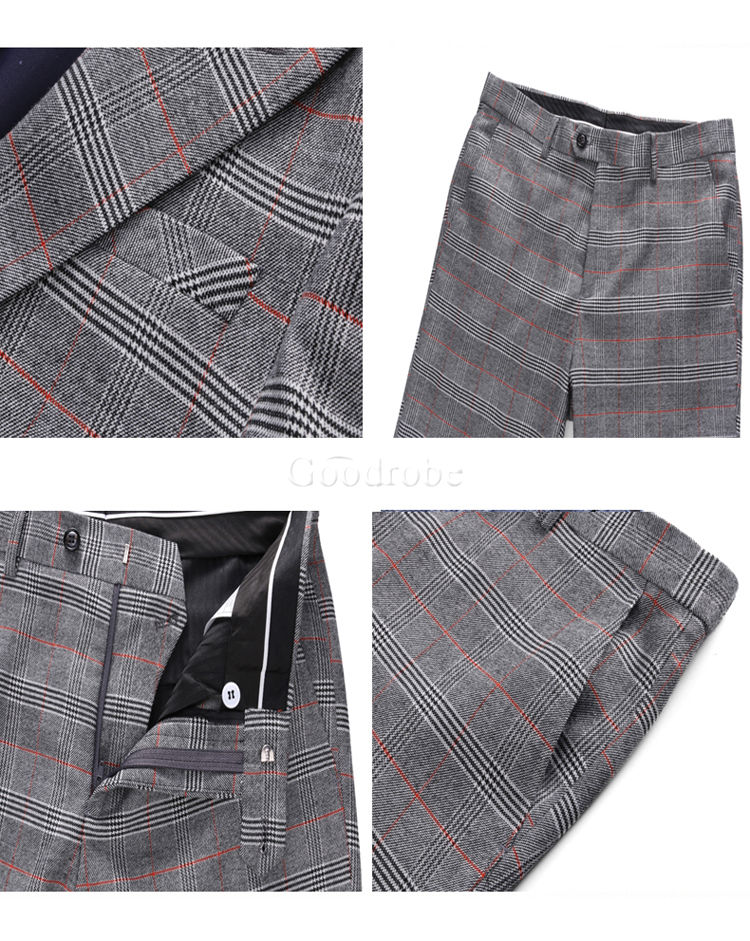 Blazers pantalon automne élégant gris plaid costume