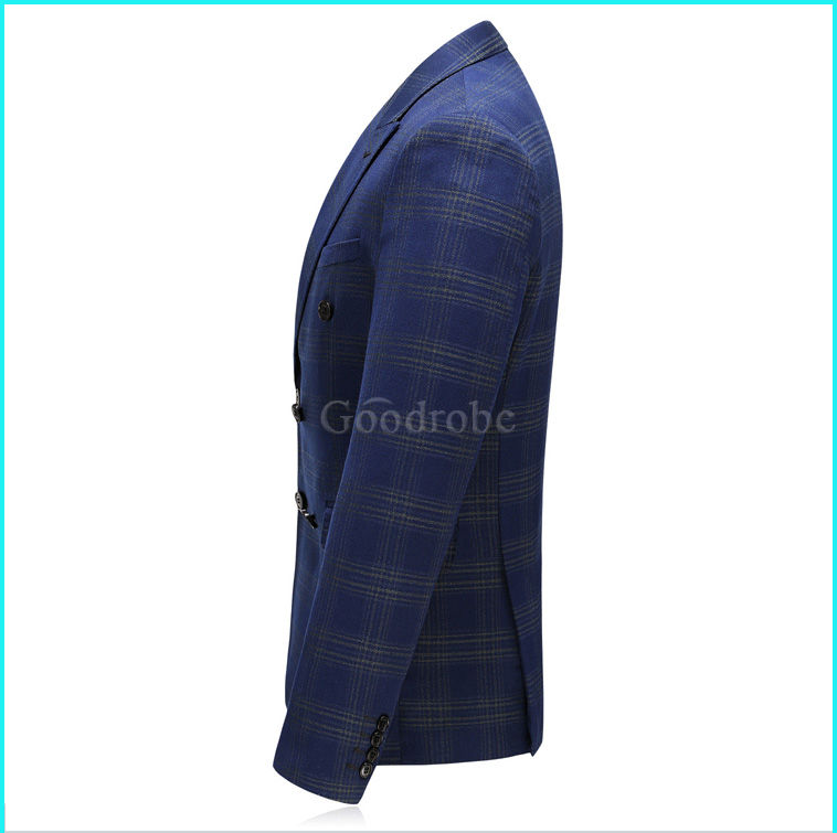 Hommes costume formel double boutonnage plaid grande taille 5xl