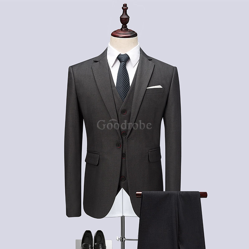 Mariage de bal smoking 3 pièces veste + pantalon + gilet formelle slim fit