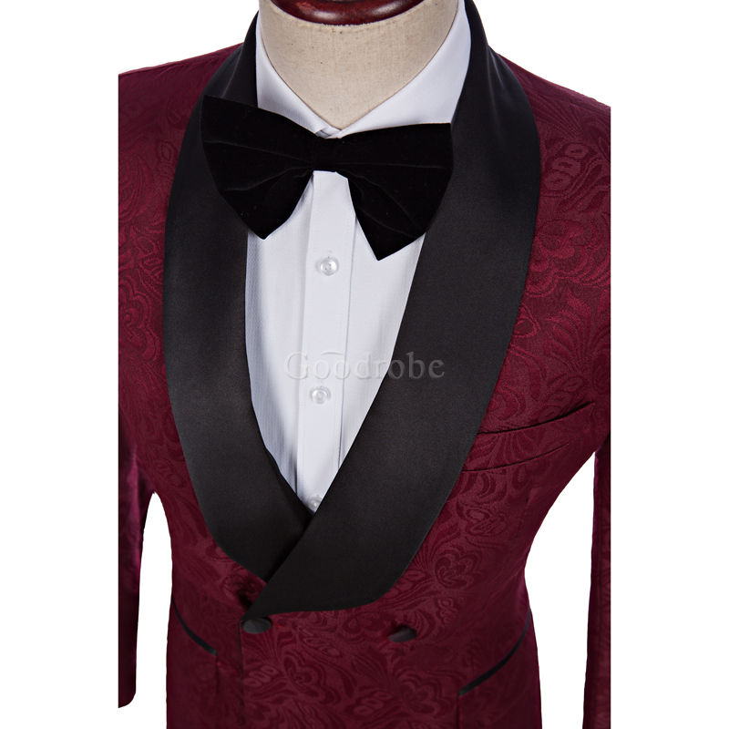 Rouge terno tuxedos costumes de mariage hommes costume nouveauté haute qualité