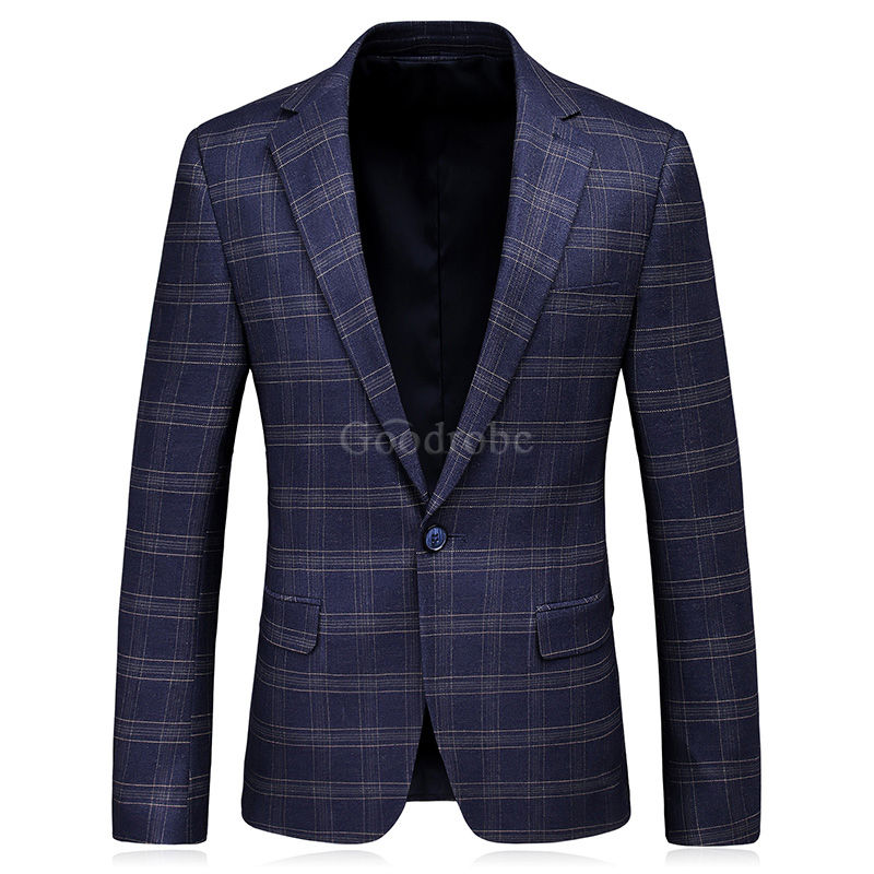 Affaires ensemble hommes costumes plaid 3 pièces slim fit mariage marque