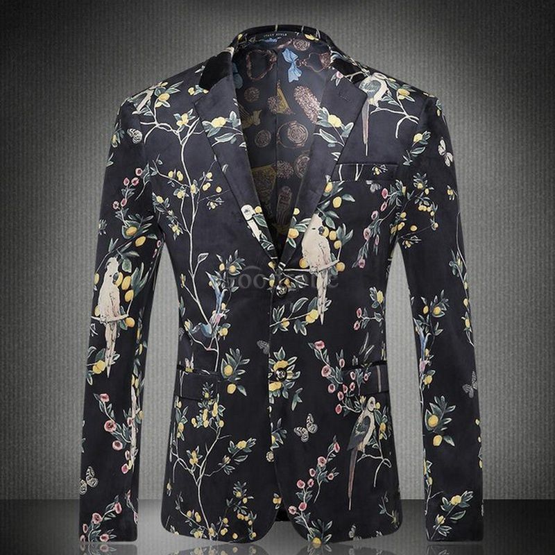 Blazers fantaisie blazer homme hommes imprimé floral