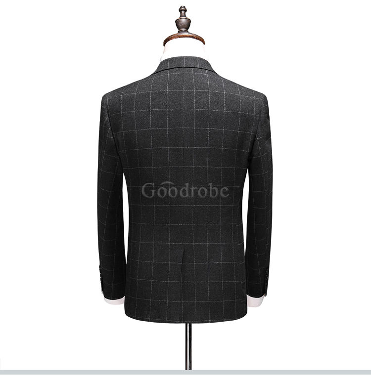 Costume hommes slim fit business gris rayure hommes haute qualité hommes costumes