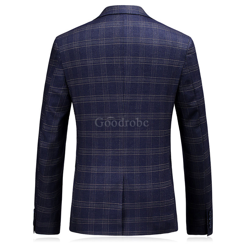 Affaires ensemble hommes costumes plaid 3 pièces slim fit mariage marque