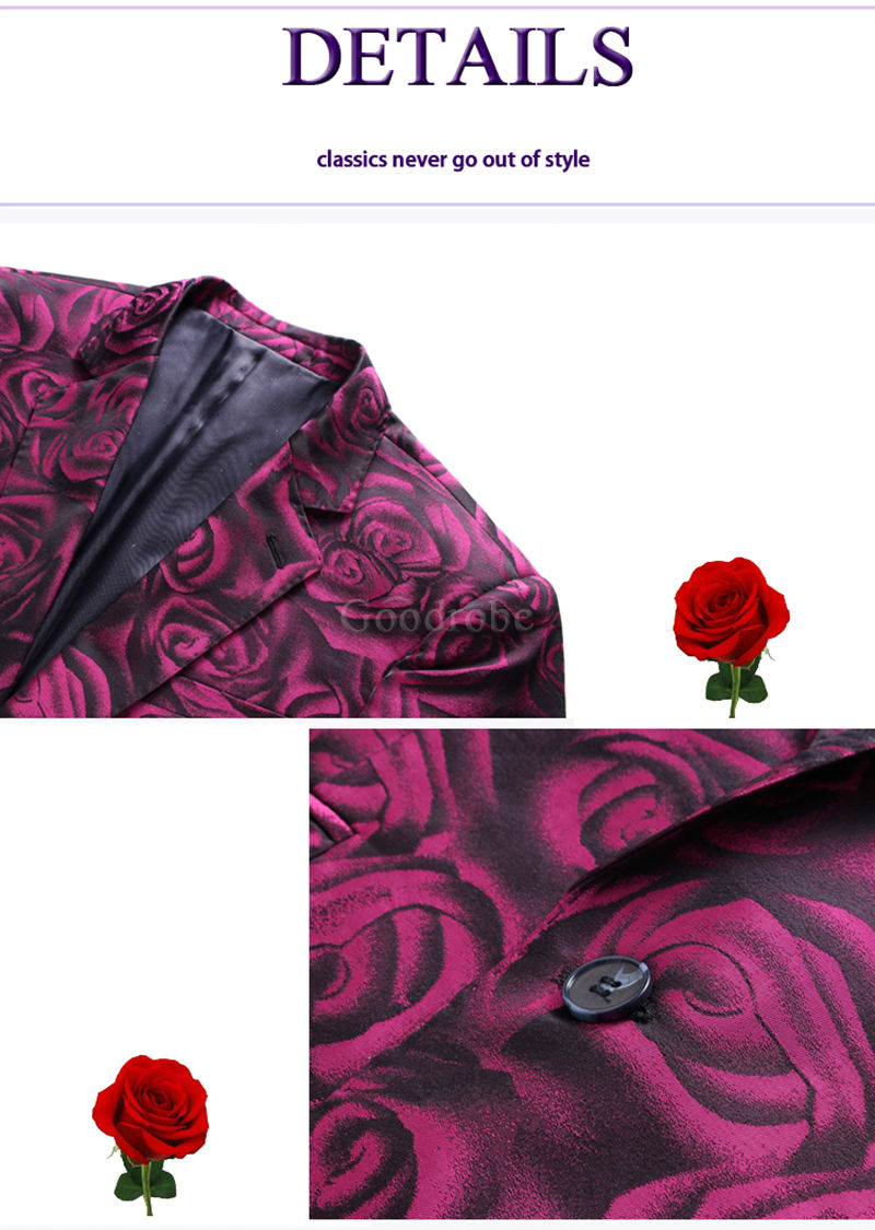 Costumes pour hommes 5xl hommes blazer grande taille rose impression mariage