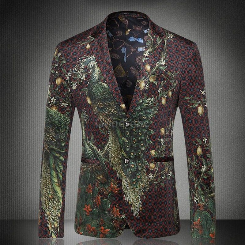 Blazer party fantaisie grande taille masculino