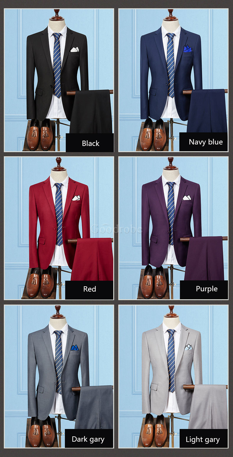 Costumes hommes asiatique taille affaires blazers boutique couleur