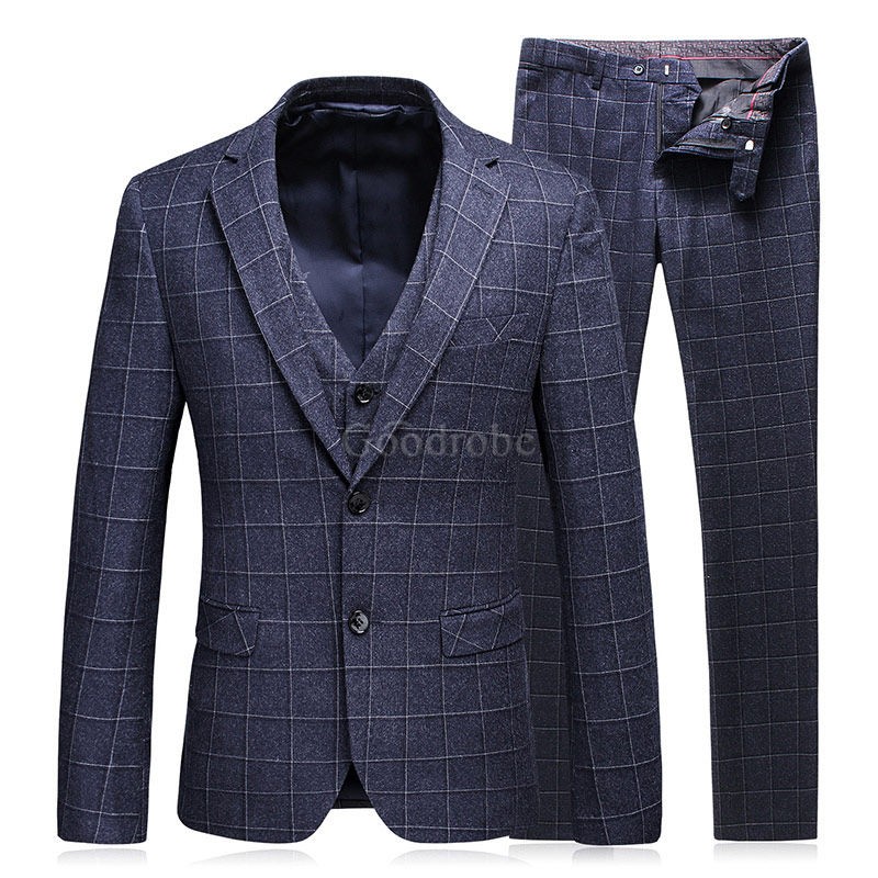 Hommes costumes slim fit élégant 3 pièces hommes réunion