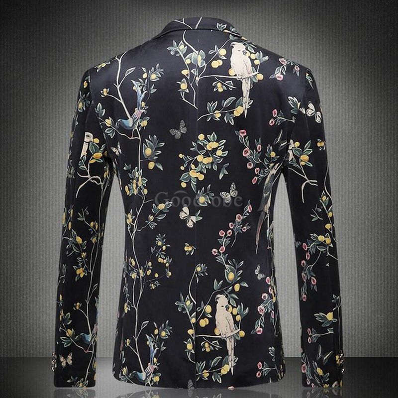 Blazers fantaisie blazer homme hommes imprimé floral