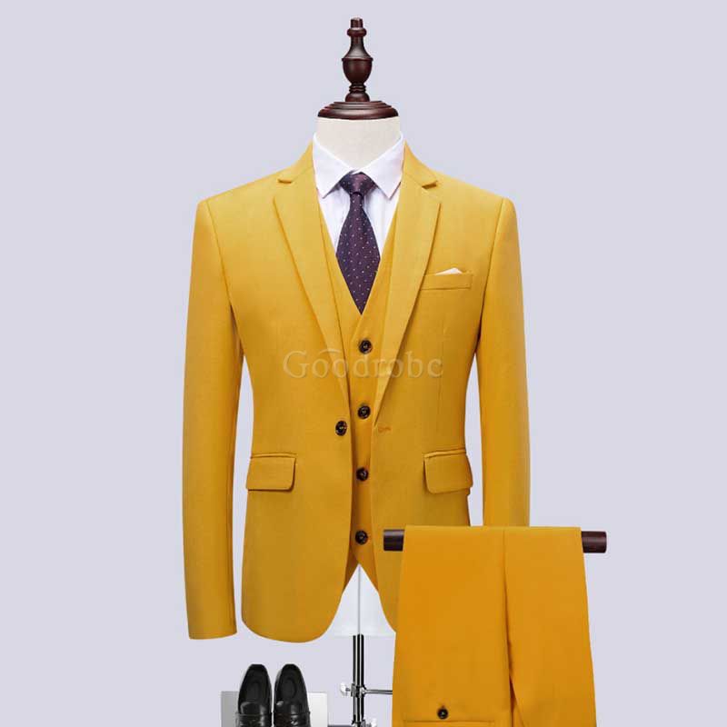 Mariage de bal smoking 3 pièces veste + pantalon + gilet formelle slim fit