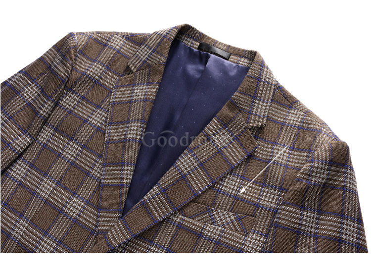 Costume homme 5xl affaires blazers boutonnage imprimé plaid