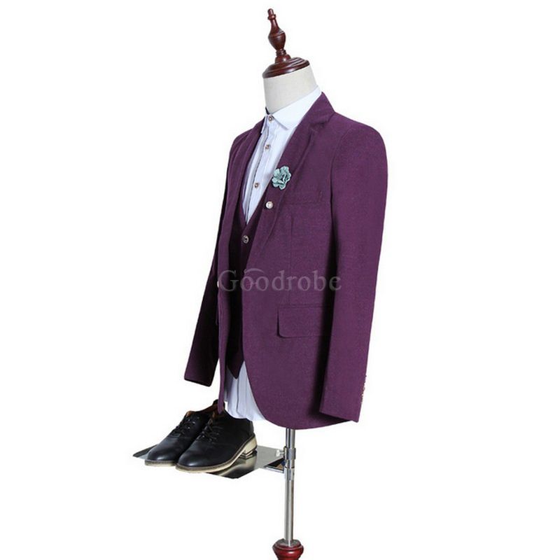 élégant cran revers costume homme trois pièces de fête