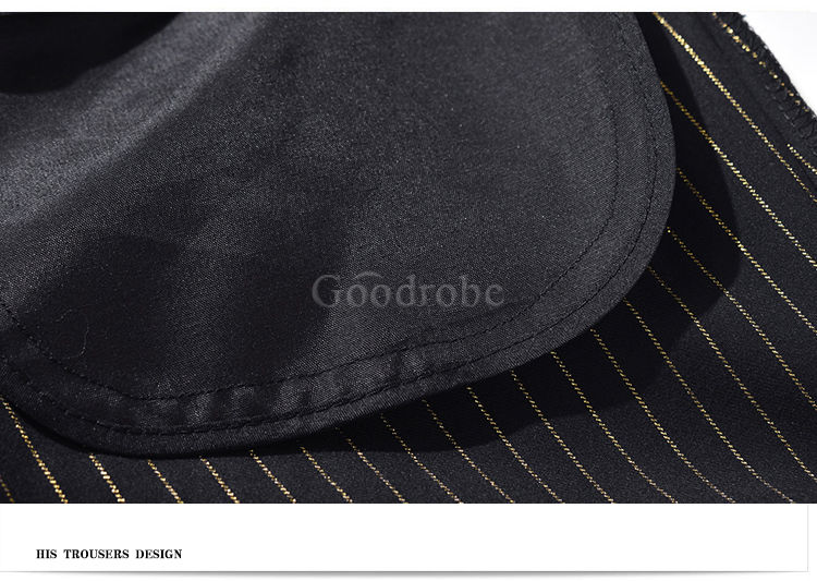 Costume blazers pantalon 2 pièce simple bouton rayé noir formel