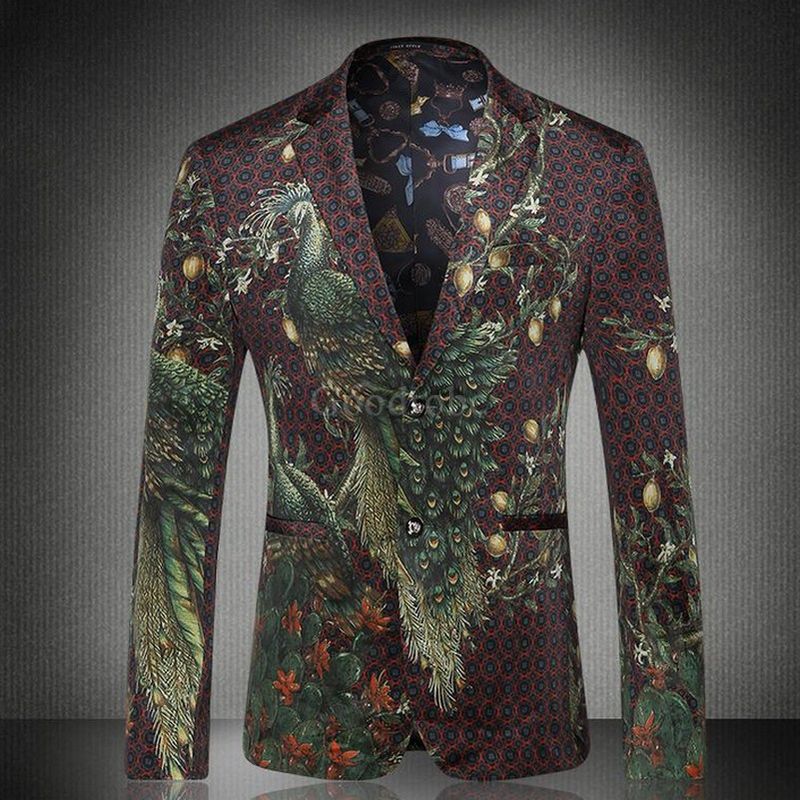 Blazer party fantaisie grande taille masculino