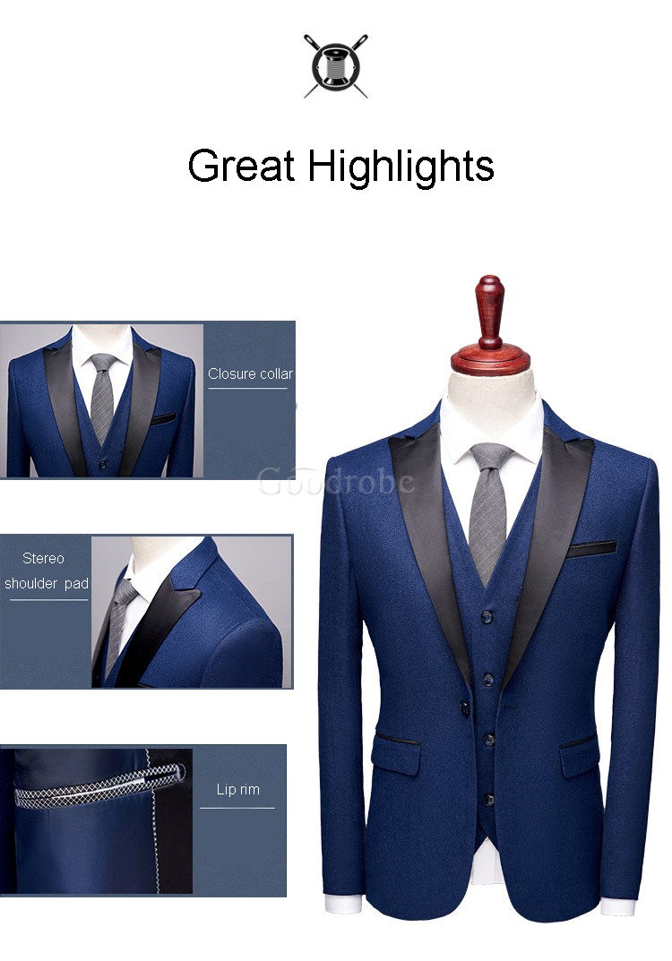 Mâle gilet mariage ensemble blazers pantalon costumes de mariage hommes