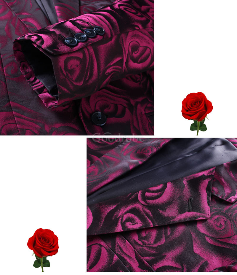 Costumes pour hommes 5xl hommes blazer grande taille rose impression mariage